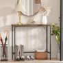 Console Table, Slim Console Tables for Hallway, Compact Sofa Table with Adjustable Feet, for Small Spaces Living Room, Bedroom, Entryway, Hall, Rustic Brown Image 5