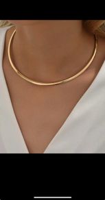 Jewelry metal tube, choker, necklace (Gold metal)