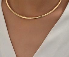 Jewelry metal tube, choker, necklace (Gold metal)