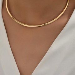 Jewelry metal tube, choker, necklace (Gold metal)