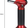 Blow Torch, Kitchen Torch, Refillable Butane Gas Torch Lighter with Safety Lock, Adjustable Flame with 2 Brush for Cooking, BBQ, Pastries, Soldering (Butane Gas Not Included) RED Image 6