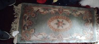Rug Vintage Wooll . In Very Good Condition. Small Tear At Back But Doesnt Affect It.