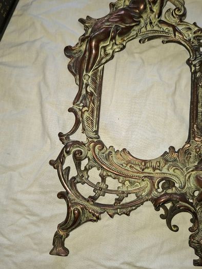 Beautiful Pair of Antique Art Nouveau Beatrice Bronzed Photo Frames Cherub Postage Available or Collection