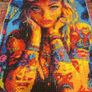 Hand crafted gem art picture of festival girl Image 3