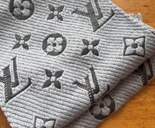 Blue patterned scarf