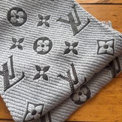 Blue patterned scarf