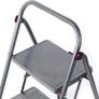 3 Folding Stepladder Large Step Stool with Non-Slip Feet, Collapsible for Compact Storage, Strong Steel Structure, Safety Clip, 150kg Weight Capacity, 105cm High, Pink/Grey Image 7