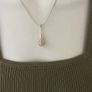 Silver tone sparkling teardrop pendant necklace Image 2
