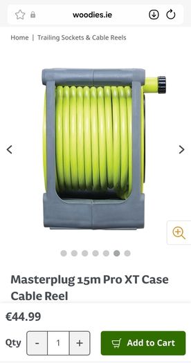 Masterplug 15m Pro XT Case 4 Socket Cable Reel