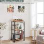 Rolling Record Player Stand with Vinyl Storage for 150 Albums Turntable Side Table Cart with 2 Display Shelves Image 3