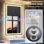 LED Bathroom Mirror with Lights,Bluetooth Dual Speaker,Anti-Fog,3 Color Temperature,Dimmable Brightness,Memory Function,Waterproof,Wall Mount Design,Tempered Glass (3 Light Modes, 120Lx70W CM) Image 4