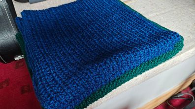 Two handmade cowl scarves