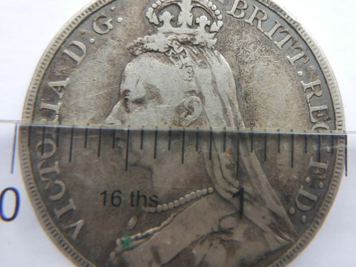 1889 Silver Crown Coin - British Queen Victoria Jubilee Head