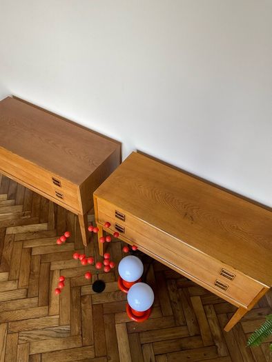 Vintage Swedish side tables  mid century