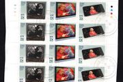 2011 Ireland 50th Anniversary of RTE Stamps Sheetlet Plate 1A1A1A1A Fine Used with Dublin cancel of 24th November 2011 (First day of issue) on envelope extract