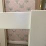 White Mid-Sleeper Cabin Bed with Pull-Out Desk, Shelves & Euro Single Mattress Image 4