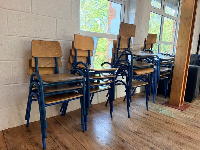 retro school chairs