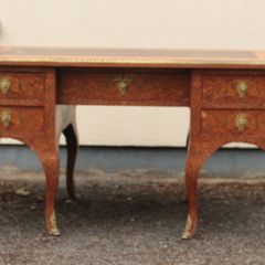 Antique French Ormolu Mount Kneehole Inlaid Desk