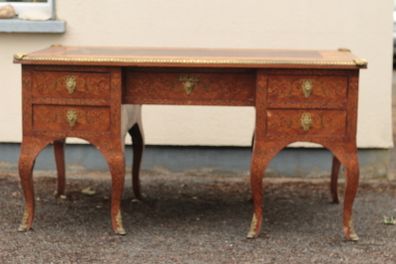 Antique French Ormolu Mount Kneehole Inlaid Desk