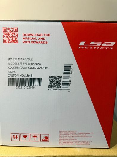 LS2 FF353 Rapid II Motorcycle Helmet Large