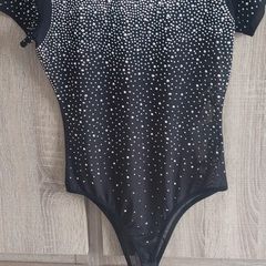 Black mesh top bodysuit with rhinestones would fit Xs s m