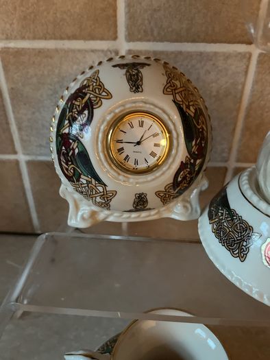 Cre 3 piece set Galway Clock Vase & Candle stand