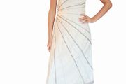 Coast 90s organza sunburst strapless dress