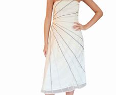 Coast 90s organza sunburst strapless dress