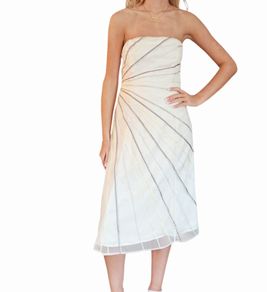 Coast 90s organza sunburst strapless dress