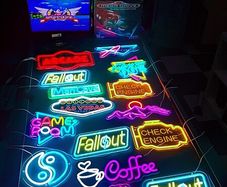 Retro Neon style arcade/game room signs