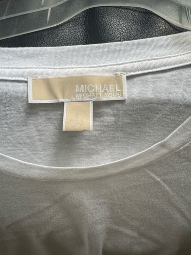 Brand new Michael Kors white silver sequin cold shoulder top size L UK16 EU44 Postage included