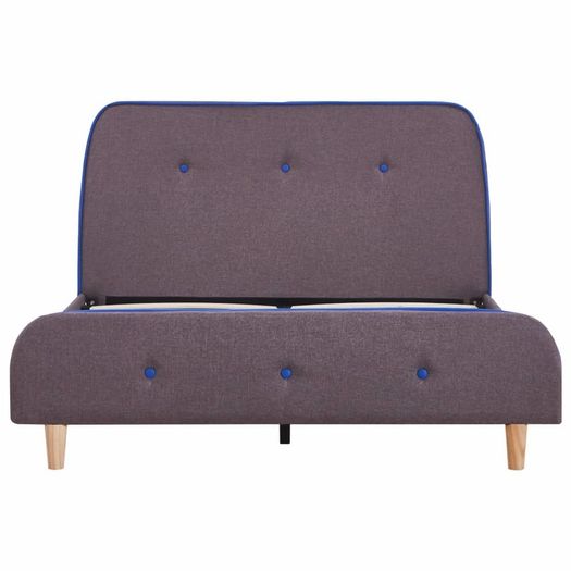 Bed Frame Taupe Fabric 120x190 cm