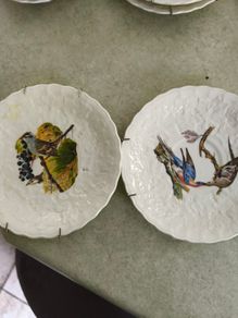 SET OF 2 HANGING PLATE Alfred Meakin Audubon Birds of America Teacup Saucer 5.75 Inches.