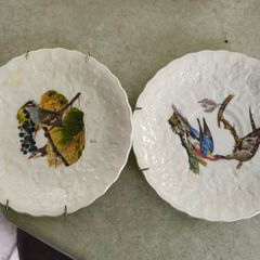 SET OF 2 HANGING PLATE Alfred Meakin Audubon Birds of America Teacup Saucer 5.75 Inches.