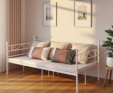 90 x 190cm Day Bed Frame, Single Bed with Headboard and Slatted Frame