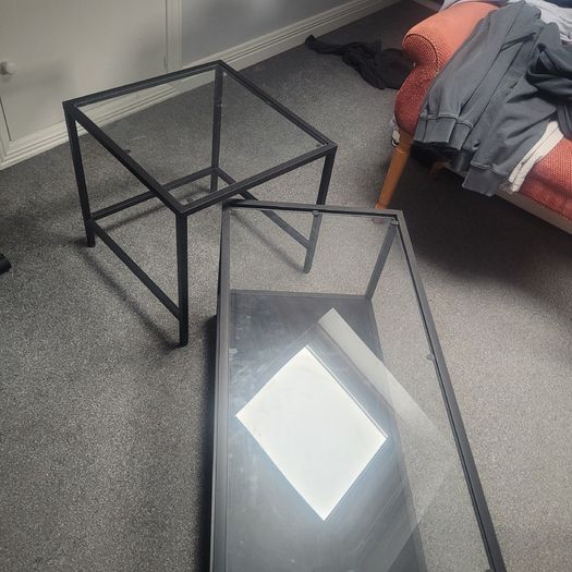 Beautiful glass 2 part coffee table Price Drop