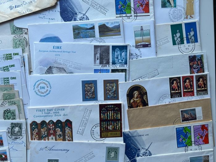 Irish FDC Envelopes Postcards Photos bundle Lot