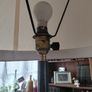 Antique French floor lamp cast iron beautiful shade works Image 5