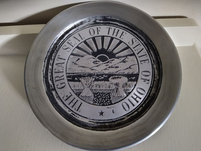 Pewter Plate Ohio State Seal 1971