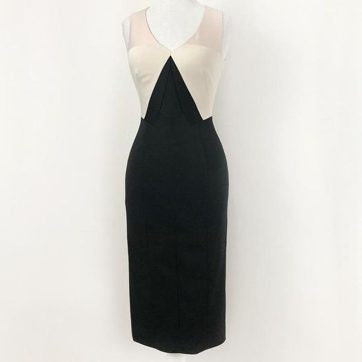 Karen Millen Black Tri-tone Pencil dress size 10