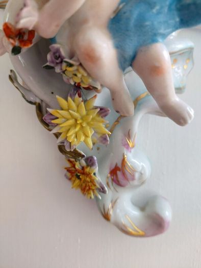 Pair Antique Porcelain Wall shelves