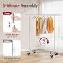 Heavy Duty Clothing Rack Load 350 LBS, Rolling Garment Rack with Wheels and Extendable Rod Chrome Image 5