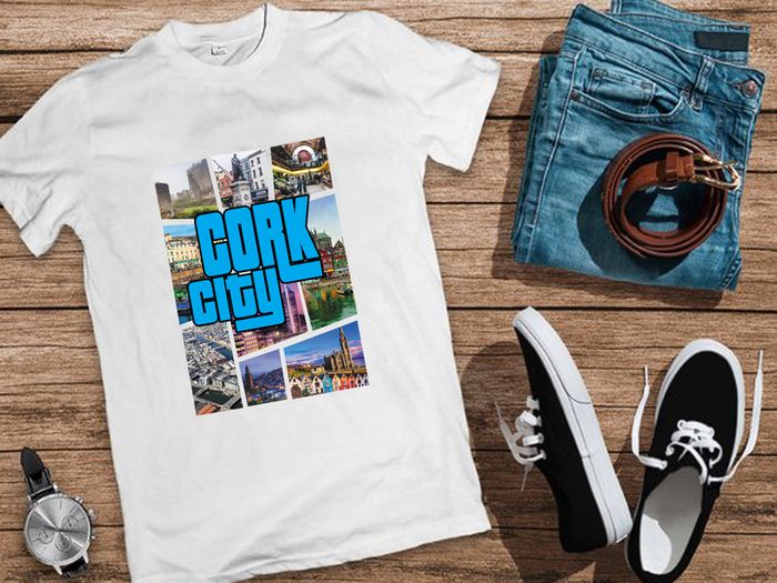 CORK city GTA themed printed T-shirt Tee Top Shirt Great Gift Present