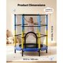142cm Trampoline for Kids, Toddler Mini Trampoline, 60 kg Capacity Indoor Outdoor Play Toys with Enclosure Net, Easy to Assemble, Christmas Toys Birthday Gifts for Girls Boys Image 4
