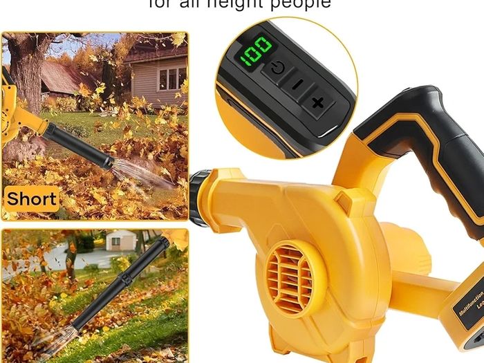 Cordless Air Leaf Blower for Dewalt 18V Battery, Electric Jobsite Air Blower Powerful for Garden Lawn Care Leaf Snow Blowing,Car Computer Dust Cleaner (Tool Only,no Battery)
