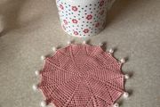 Johnston Brotger "Spoty Daisy " 2 Pint Jug &amp; crochet cover  Peach Beaded jug c