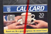 1995 Ireland 20 unit Reach Out - Be a Good Neighbour campaign in 1995 (Schlumberger SC7) Call Card New in packaging. Telecom Eireann card number 1098.