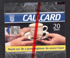 1995 Ireland 20 unit Reach Out - Be a Good Neighbour campaign in 1995 (Schlumberger SC7) Call Card New in packaging. Telecom Eireann card number 1098.