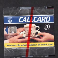 1995 Ireland 20 unit Reach Out - Be a Good Neighbour campaign in 1995 (Schlumberger SC7) Call Card New in packaging. Telecom Eireann card number 1098.