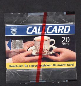 1995 Ireland 20 unit Reach Out - Be a Good Neighbour campaign in 1995 (Schlumberger SC7) Call Card New in packaging. Telecom Eireann card number 1098.